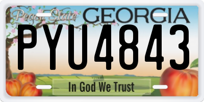 GA license plate PYU4843
