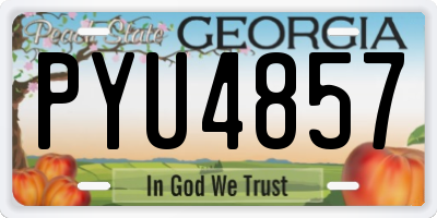 GA license plate PYU4857