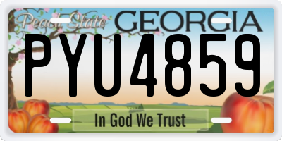 GA license plate PYU4859