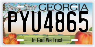 GA license plate PYU4865