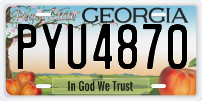 GA license plate PYU4870