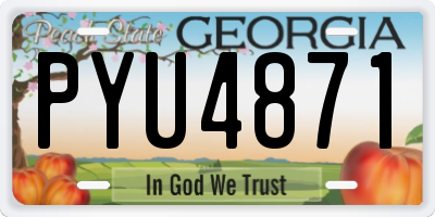 GA license plate PYU4871