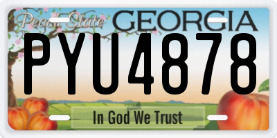 GA license plate PYU4878