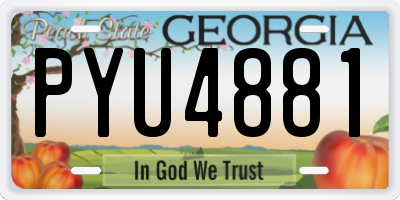 GA license plate PYU4881