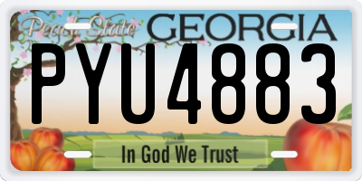 GA license plate PYU4883