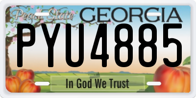 GA license plate PYU4885