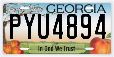 GA license plate PYU4894
