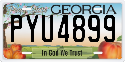 GA license plate PYU4899