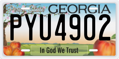 GA license plate PYU4902