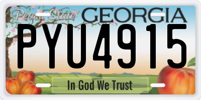 GA license plate PYU4915