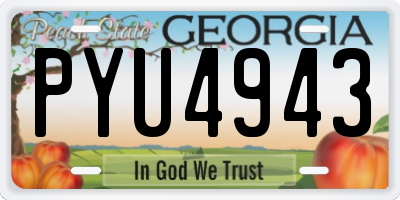 GA license plate PYU4943