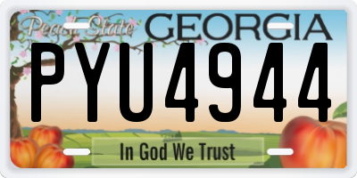 GA license plate PYU4944