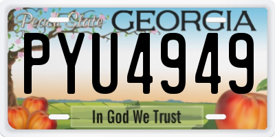 GA license plate PYU4949