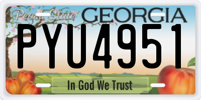 GA license plate PYU4951