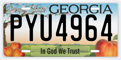 GA license plate PYU4964