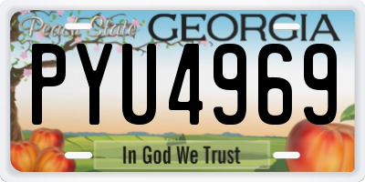 GA license plate PYU4969