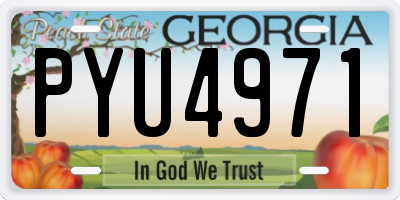 GA license plate PYU4971