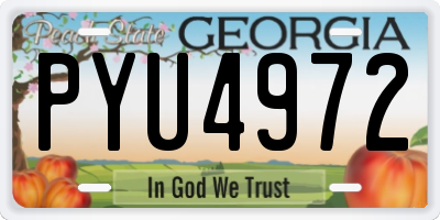 GA license plate PYU4972