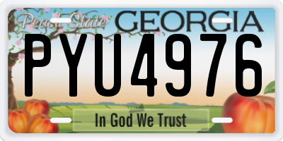 GA license plate PYU4976
