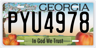 GA license plate PYU4978