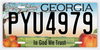 GA license plate PYU4979