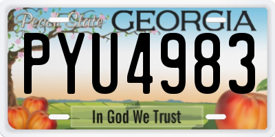 GA license plate PYU4983