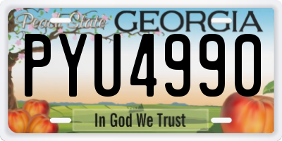 GA license plate PYU4990