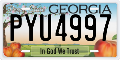 GA license plate PYU4997