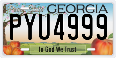 GA license plate PYU4999
