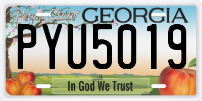 GA license plate PYU5019