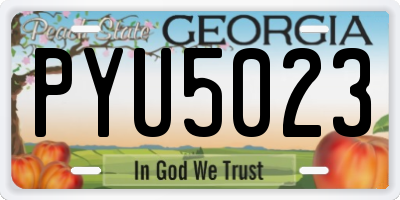 GA license plate PYU5023