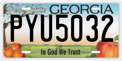 GA license plate PYU5032