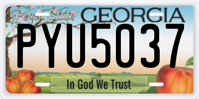 GA license plate PYU5037