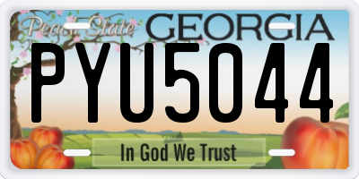 GA license plate PYU5044
