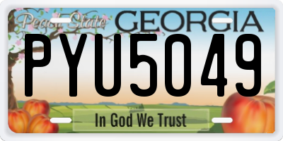 GA license plate PYU5049