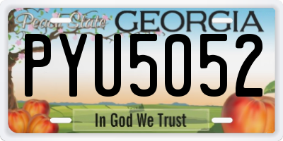 GA license plate PYU5052