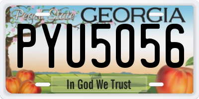 GA license plate PYU5056