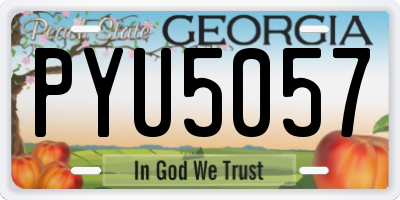 GA license plate PYU5057