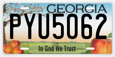 GA license plate PYU5062