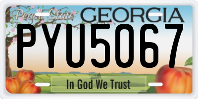 GA license plate PYU5067