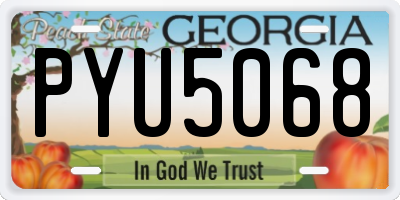 GA license plate PYU5068