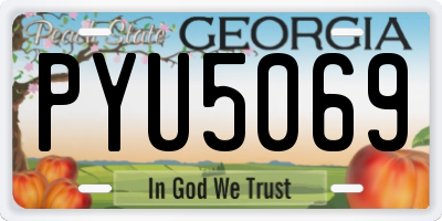 GA license plate PYU5069