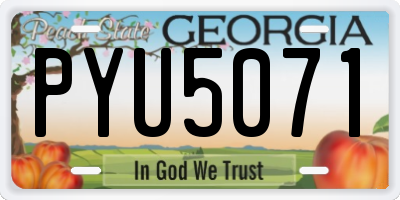 GA license plate PYU5071