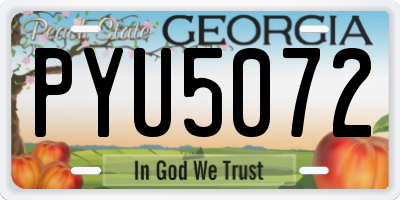 GA license plate PYU5072