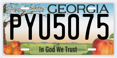 GA license plate PYU5075