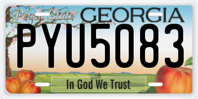 GA license plate PYU5083