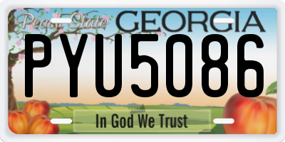 GA license plate PYU5086