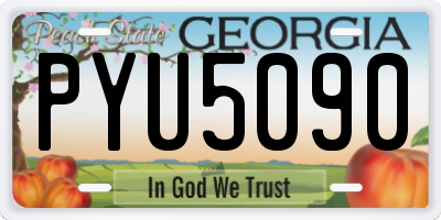 GA license plate PYU5090