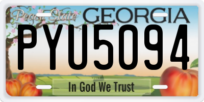 GA license plate PYU5094