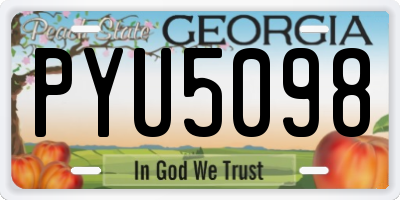 GA license plate PYU5098